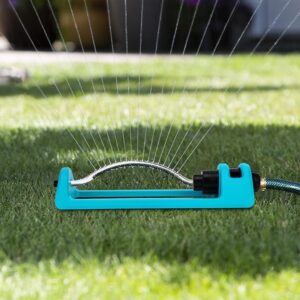 gardenday oscillating lawn sprinkler – 18 brass nozzles for garden & lawn watering (3,600 sq.ft coverage)